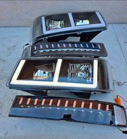 03-23 Chevrolet Express GMC Savana LED DRL Headlights Luces Micas Calaveras Faros Faroles Focos Headlamps Chevy