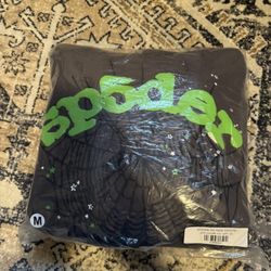 🕷️ SP5DER Web Hoodie – Grey / Green