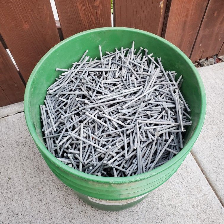 Bucket of 3.5-inch Finishing Nails