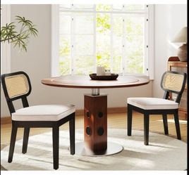 2 Modern Farmhouse Rattan Dining Chairs