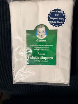 Gerber Prefold Premium Cloth Diapers 5-Pack -NEW