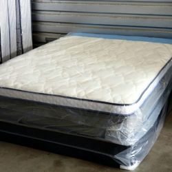 NEW QUEEN-SIZE PILLOW TOP MATTRESS AND BOX SPRING 🆕️