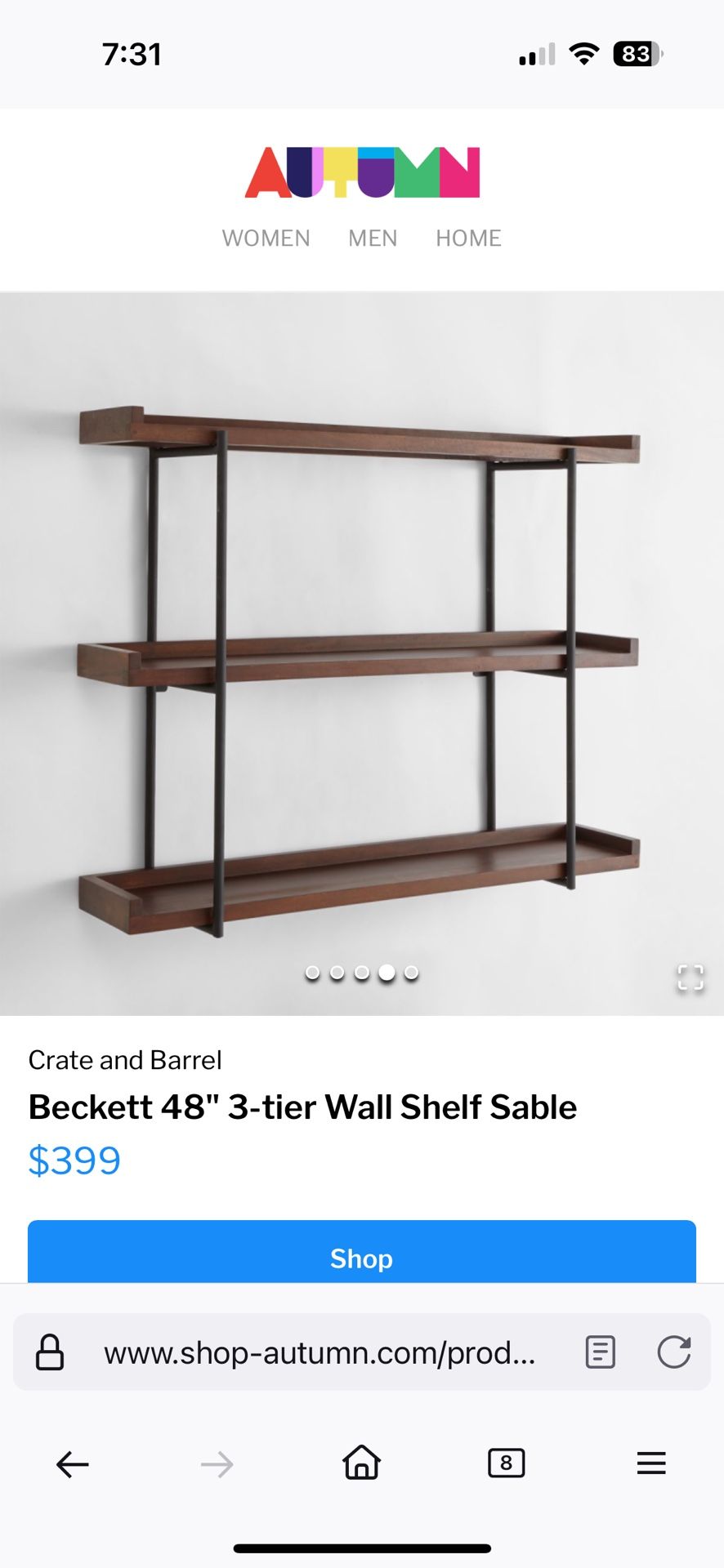 Crate And Barrel Beckett 3 Tier Shelves