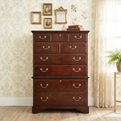Vintage Solid Wood Tall Dresser/Chest of Drawers