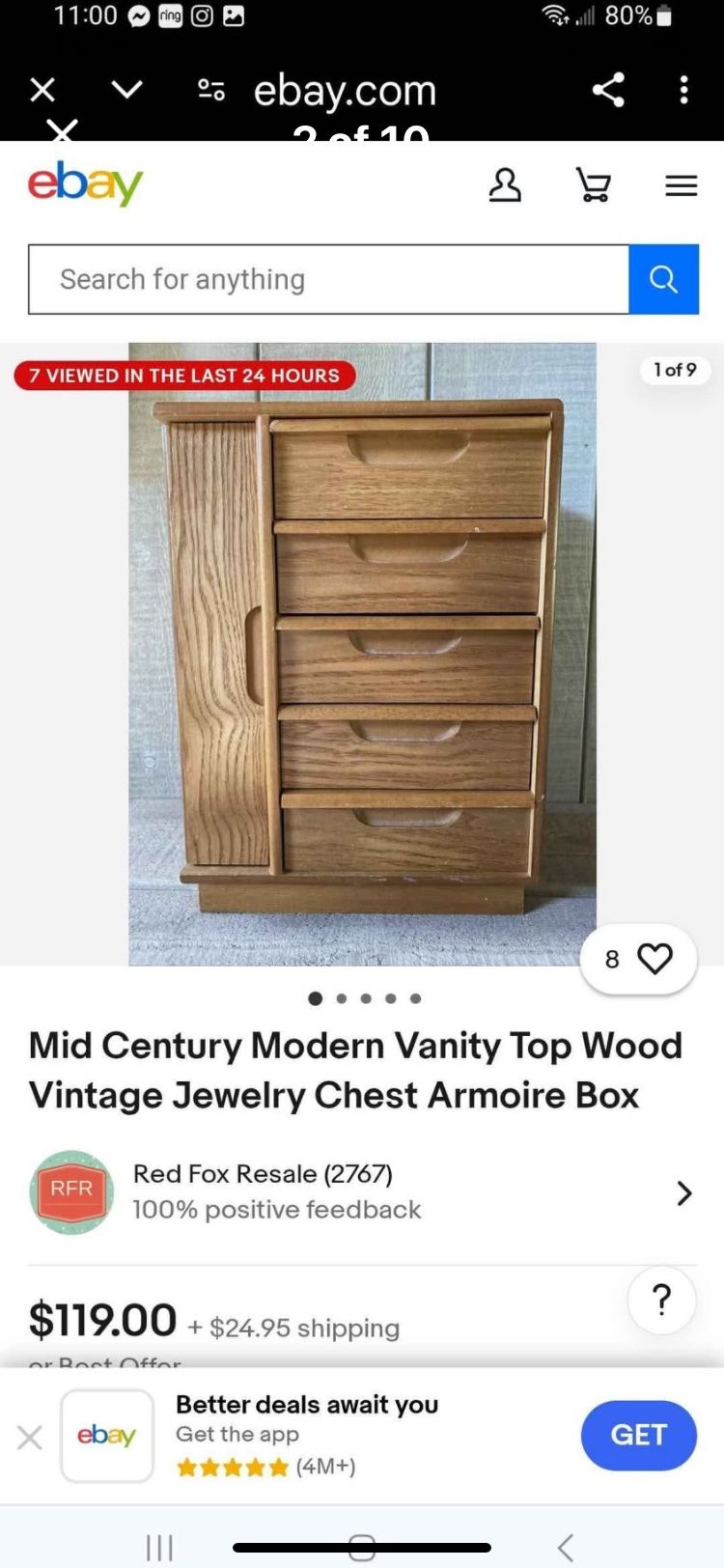 Used Jewelry Chest