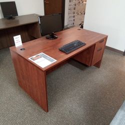 New - 60"W Desk With Built-in Storage 