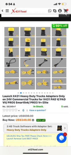 launch X431 heavy duty truck adapters