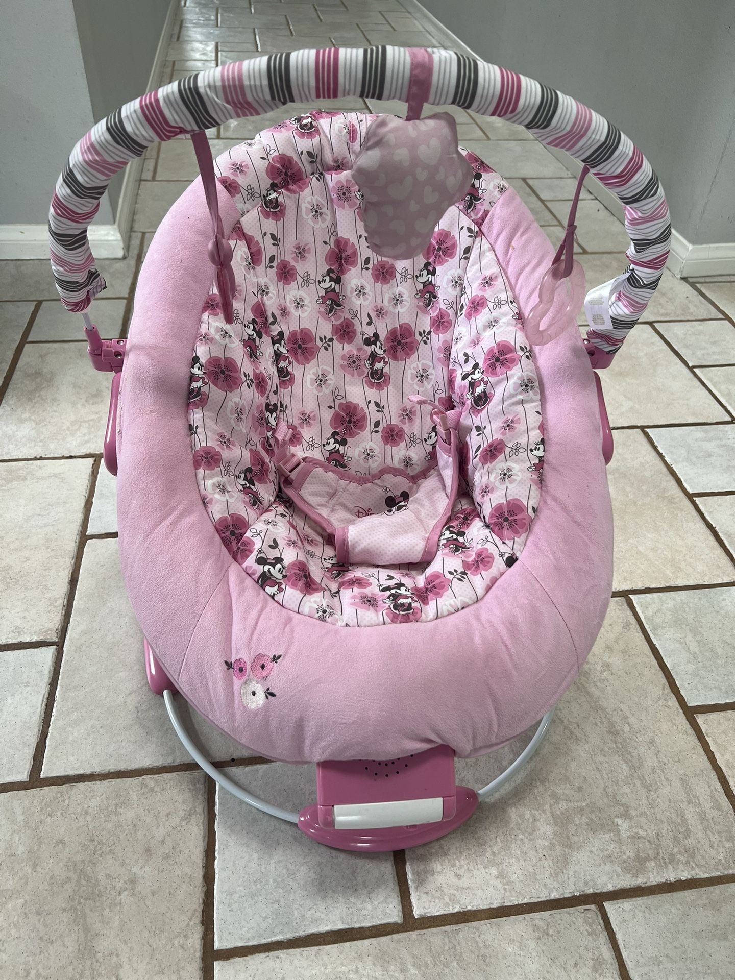 Baby bouncer with vibrator - Minnie Mouse Theme