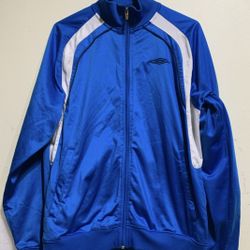 Umbro Blue & White Track Jacket Men’s Size M Athletic Zip-Up