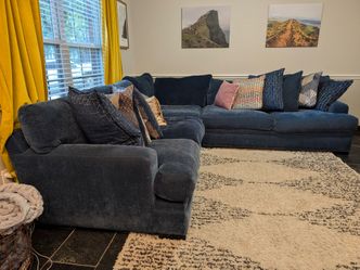 Cindy Crawford Home Navy Sectional Sofa
