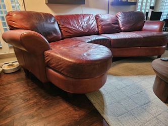 Custom Made Leather Sectional Sofa