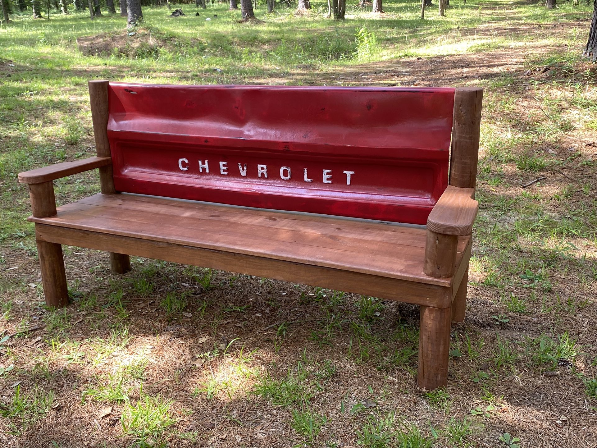 Vintage Chevrolet Tailgate Benches.