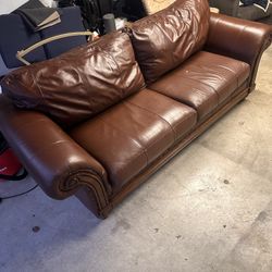 Ashley Furniture Leather Sofa – Chocolate Brown