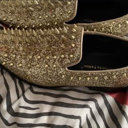 Gold Spiked Dress Shoes 8.5