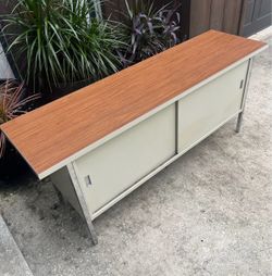 Vintage Mid Century Steelcase Credenza Cabinet