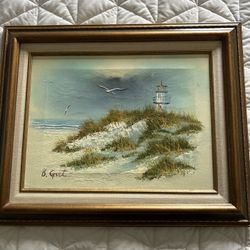 Pretty Seaside Oil Painting 