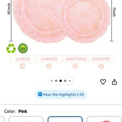 Pink Flower Plates