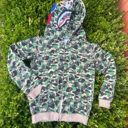 BAPE ABC Green Camo Zip Up Hoodie 