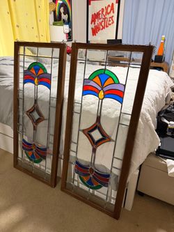 Stained glass panels 49 X 21.6