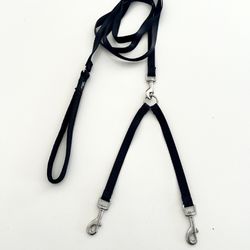 LupinePet Originals 1/2" -  6 Foot  Padded Handle Leash + Coupler for Walking Two Small Dogs Together