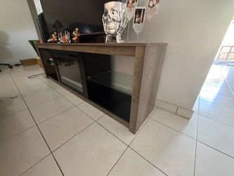 Modern TV Stand / Entertainment Center with Electric Fireplace