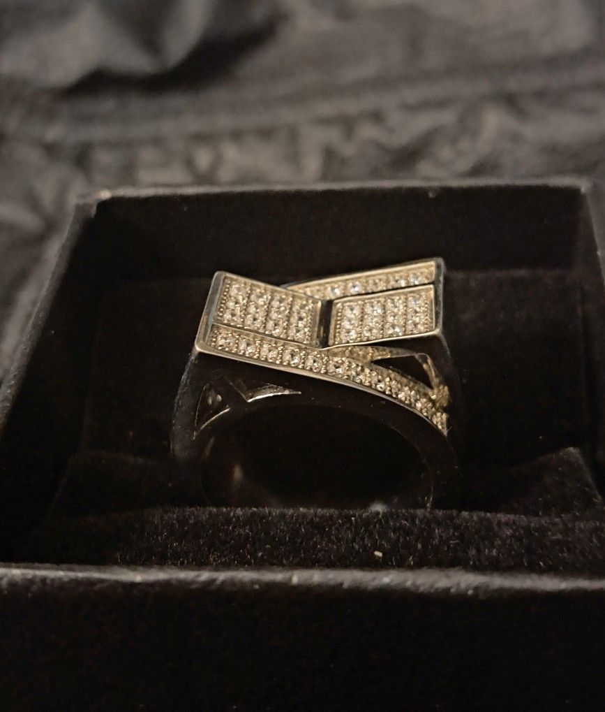 Solid Sterling Silver Moissanite Diamond Ring