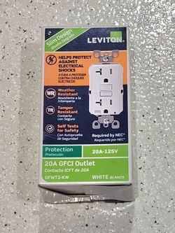Leviton 20A White GFCI Outlet GFWT2-KW