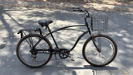 Electra XL 7 Speed Beach cruiser with surf rack and basket