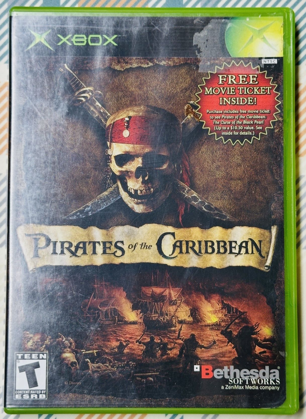 Pirates of Caribbean - Microsoft Xbox With Case Tested/Works Fast Shipping