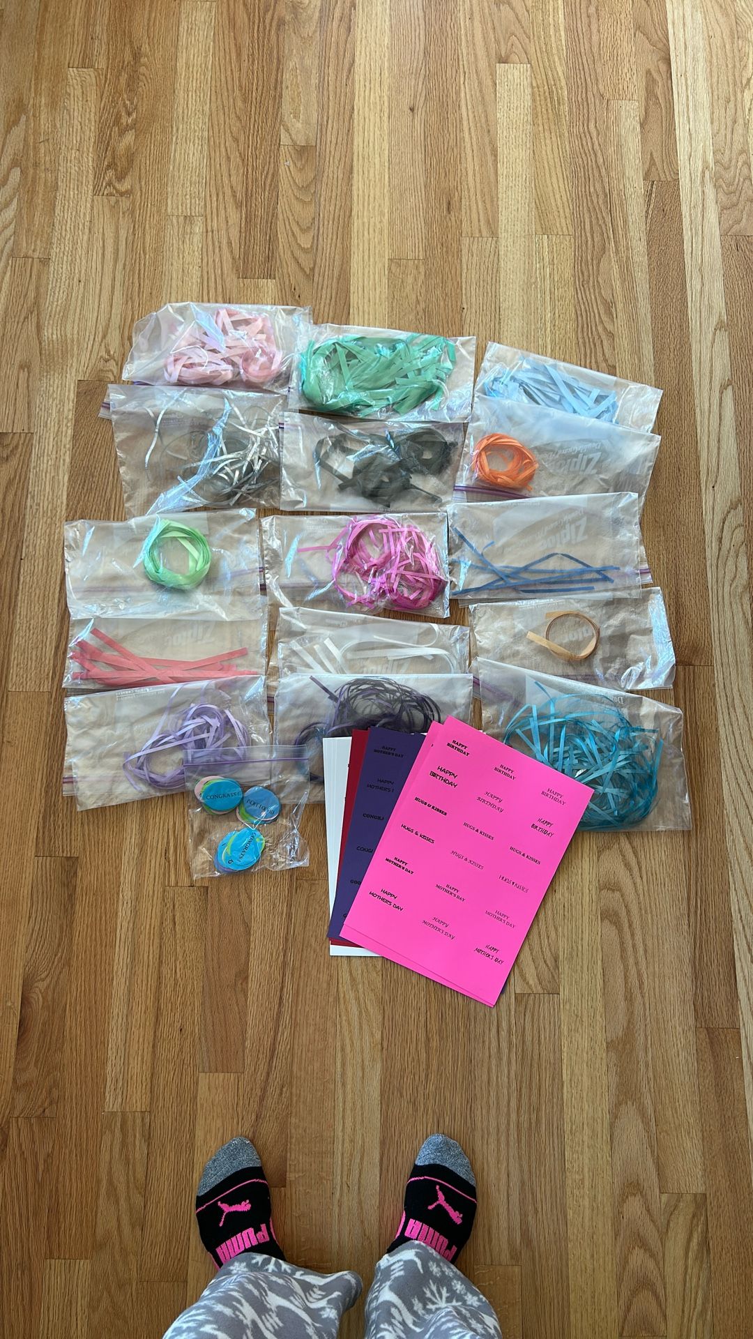 Free - Precut Curling Ribbon And Printed Tags For Candy Leis