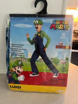 Super Mario Luigi Child Costume Size M (7-8)