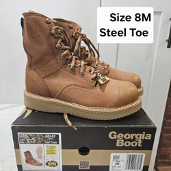 Georgia Steel Toe Work Boots Size 8M