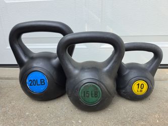 BalanceFrom Wide Grip Plastic Kettlebell 45lb Set