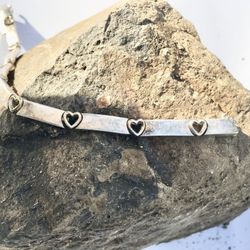 Vintage Sterling silver heart bracelet