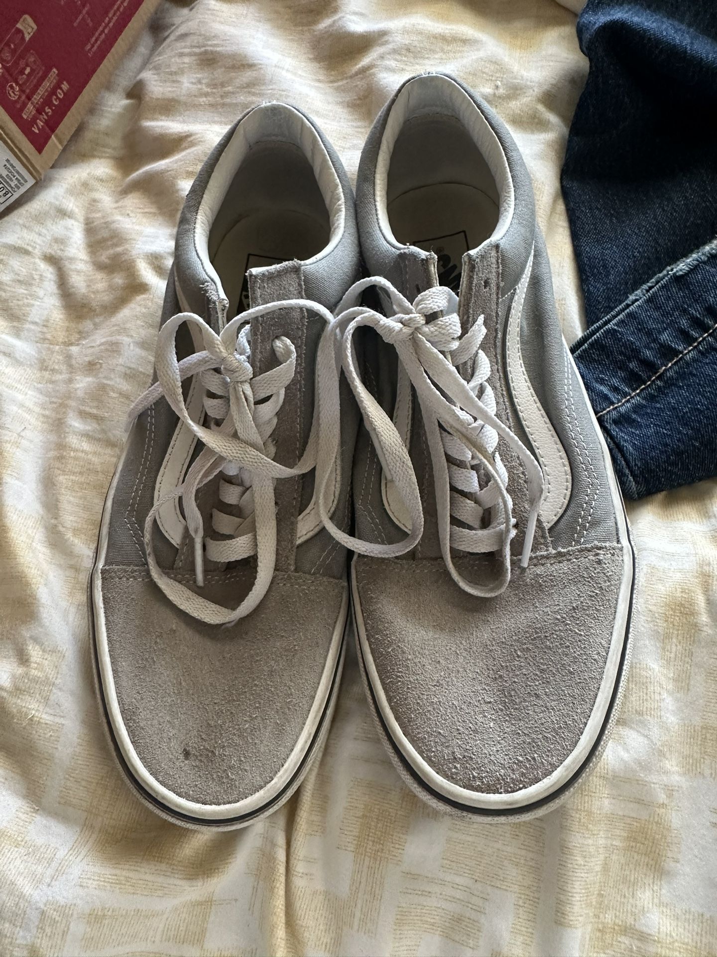 Unisex Old Skool Grey/Gray Vans Size 9 US Mens
