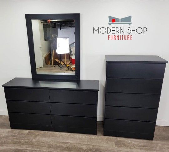DRESSER WITH MIRROR AND CHEST