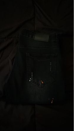 Black purple jeans