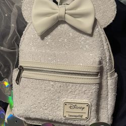 Disney Minnie Mouse Wedding Loungefly Ears Wallet Backpack 