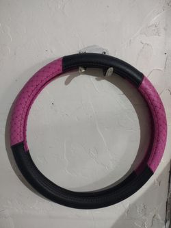 Pink An Black Steering Wheel Cover
