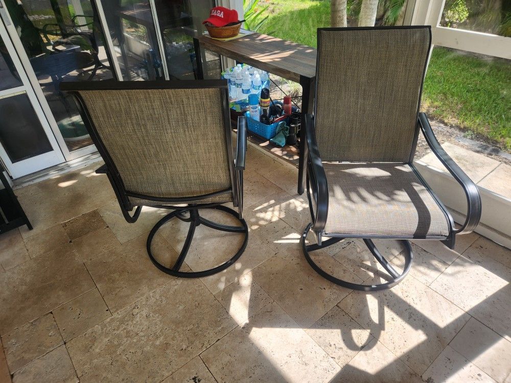 2 High Back Swivel Rockers 40 In High