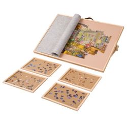 Lavievert Adjustable Jigsaw Puzzle Board With 4 Sorting Trays & Cover, 6-Tilting-Angle Puzzle Easel With PU Handle