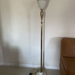 Vintage Lenox Porcelain and Brass 70" Tall Floor Lamp