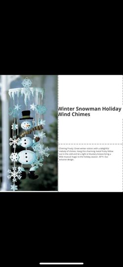 Winter Snowman Holiday Wind Chimes