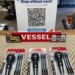 VESSEL BALL GRIP 1/4" Hex. Bit Interchangeable Screwdriver 3pc. $32 EACH