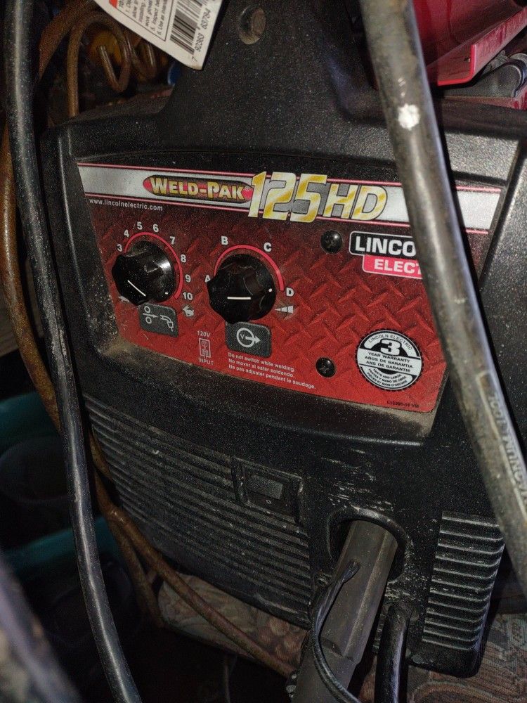 125 Lincoln Mig Welder 110 Plug Extra Heavy Duty Ground Cable Large Flux Core spool