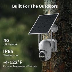 4G LTE Pan Tilt Security Camera - Battery/Solar Powered