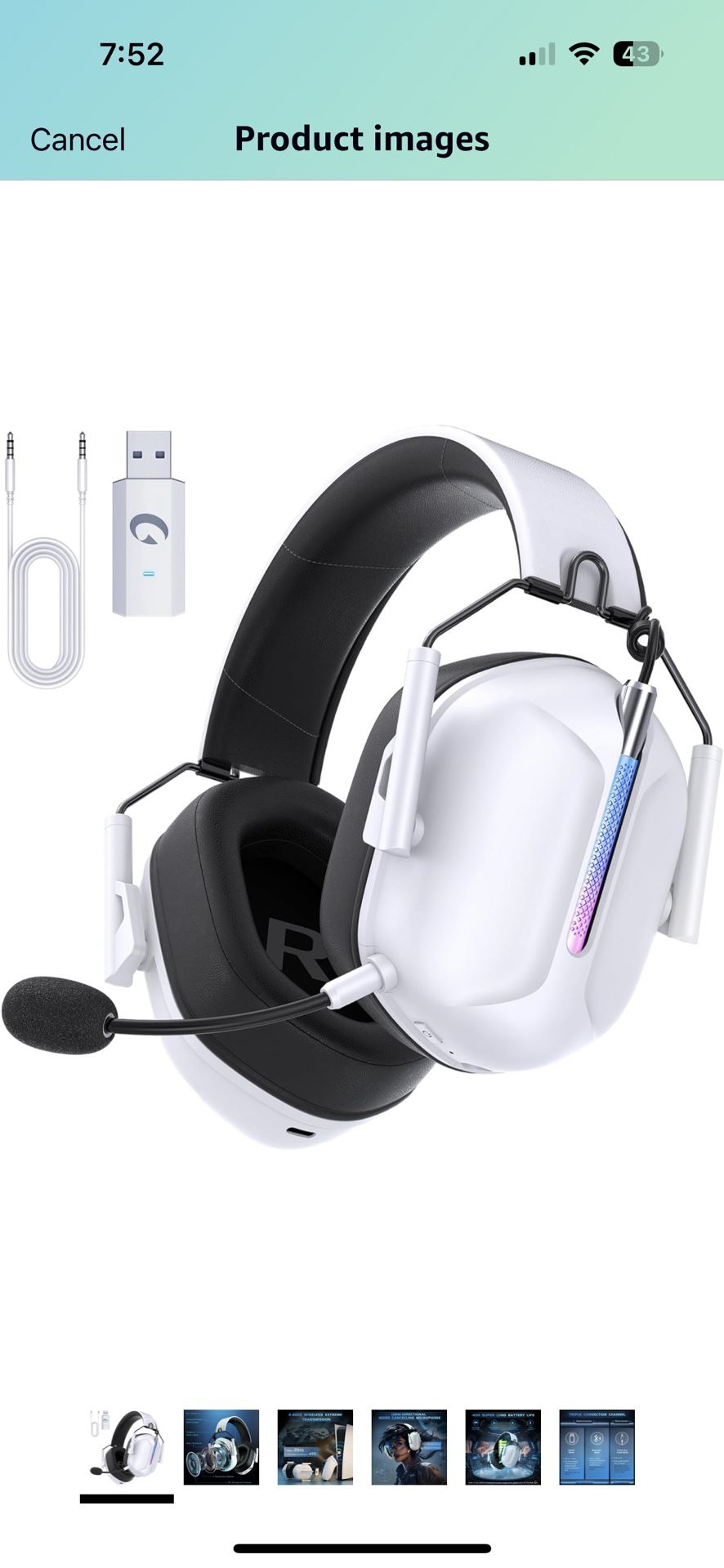 2.4GHz Wireless Gaming Headset for PS5, PS4, PC, Switch, Mac, Bluetooth 5.3 Gaming Headphones with Microphone Noise Canceling, ONLY 3.5MM Wired for Xb