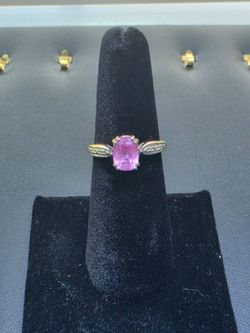 14kt WG Ring with Pink Stone. (C-2) SIZE 6.5 ASK FOR RYAN. #(contact info removed)50