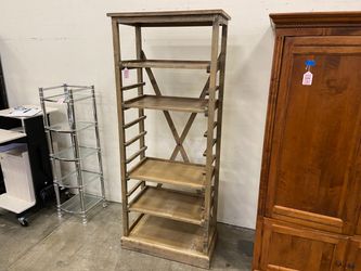 Rustic 5 Tier Wood Open Shelf Rack