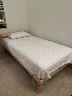 Single bed mattress and bed frame